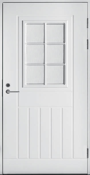 Утепленная финская входная дверь F1848 W71 белая